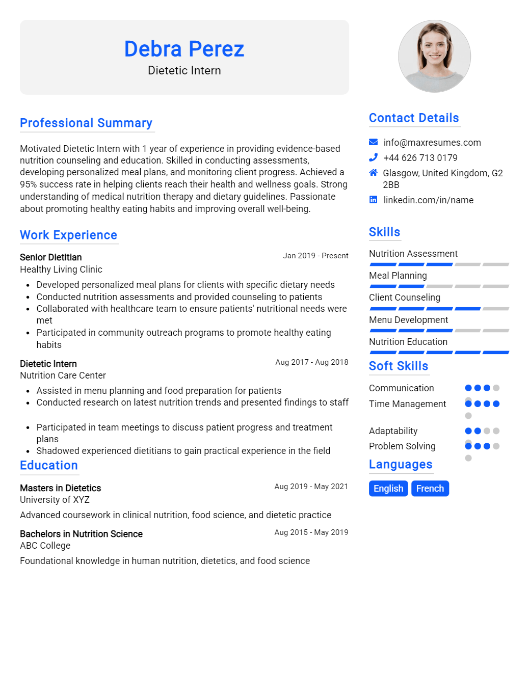 dietetic-intern-resume-sample
