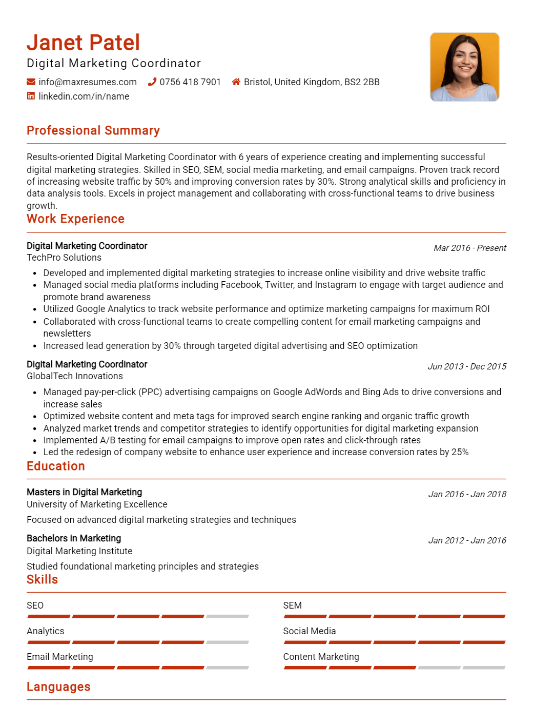 digital-marketing-coordinator-resume-sample
