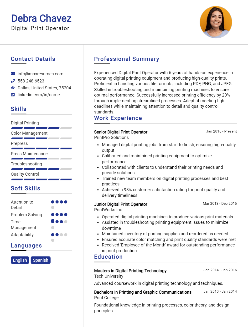 digital-print-operator-resume-sample