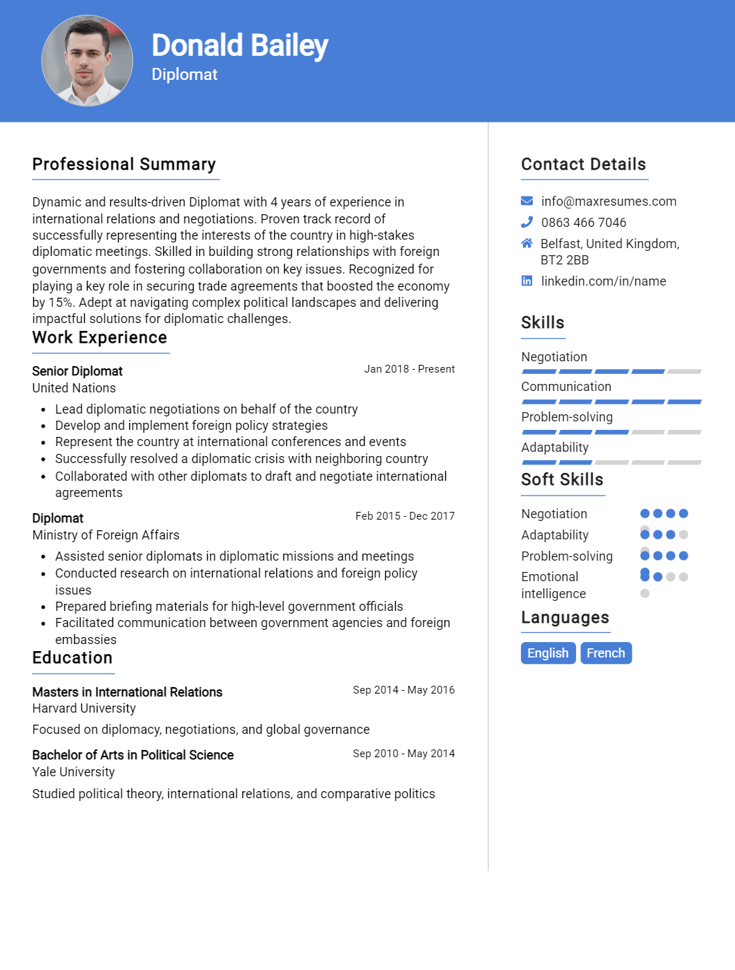 diplomat-resume-sample