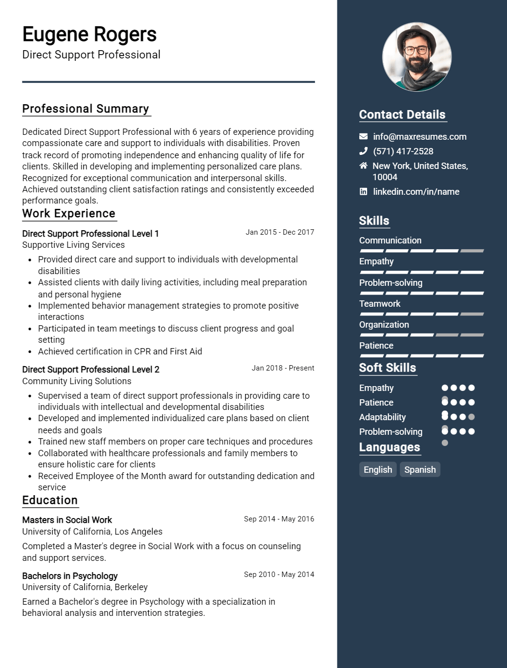 direct-support-professional-resume-sample