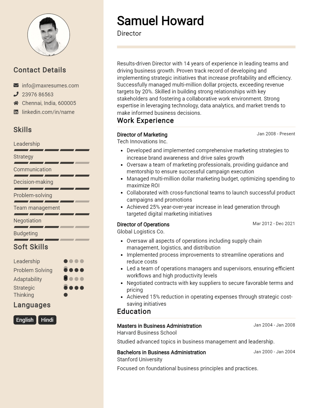 director-resume-sample