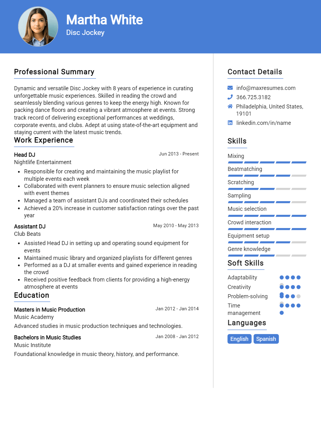 disc-jockey-resume-sample