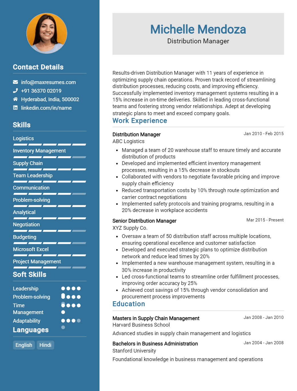 distribution-manager-resume-sample