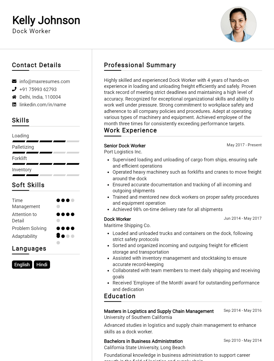 dock-worker-resume-sample
