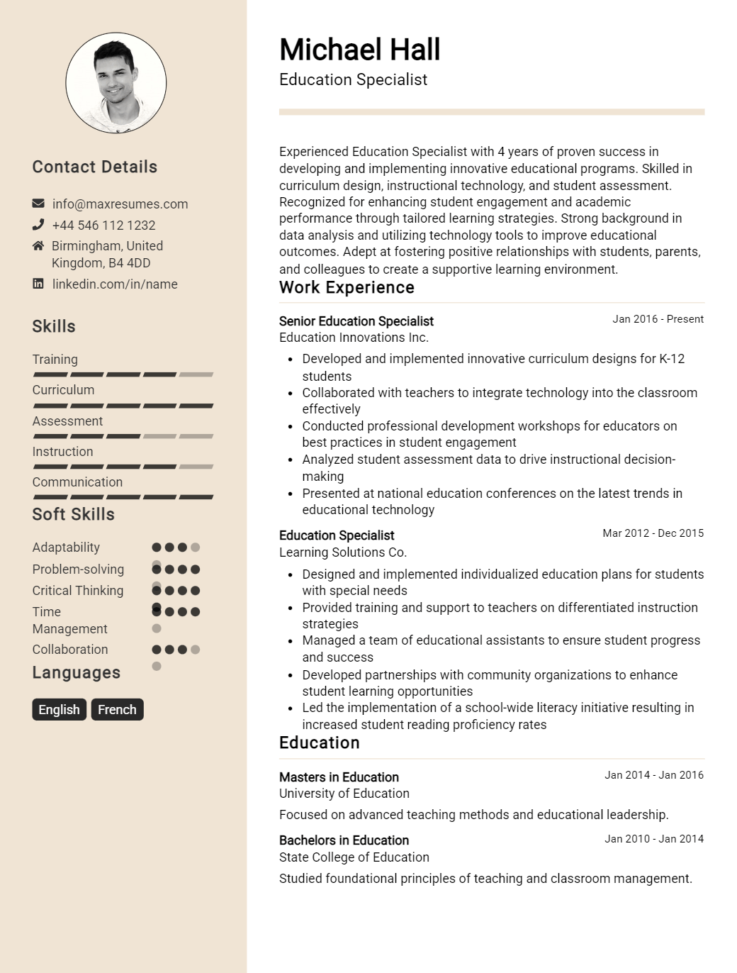 specialist-resume-sample