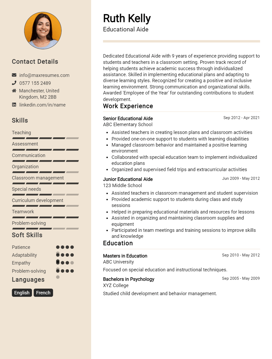 educational-aide-resume-sample