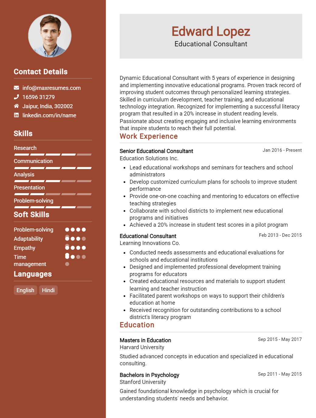 educational-consultant-resume-sample