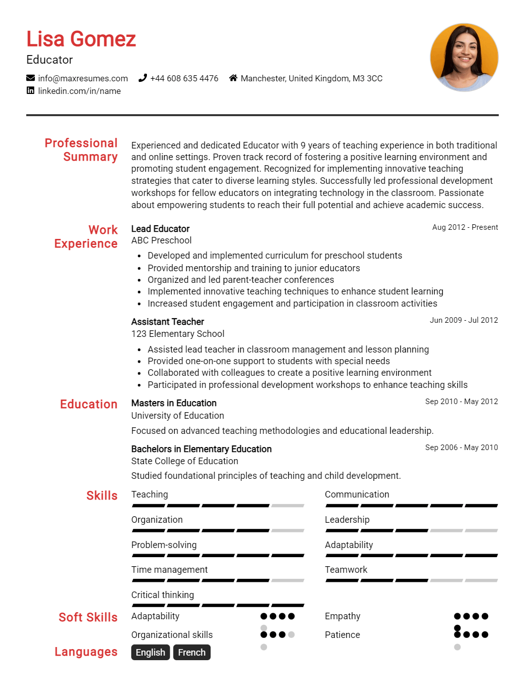 educator-resume-sample