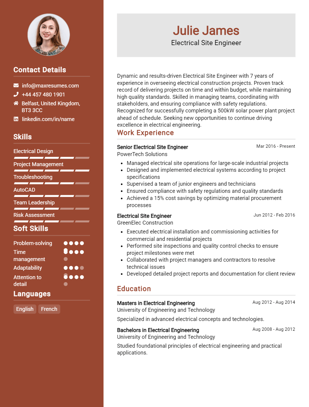 site-engineer-resume-sample