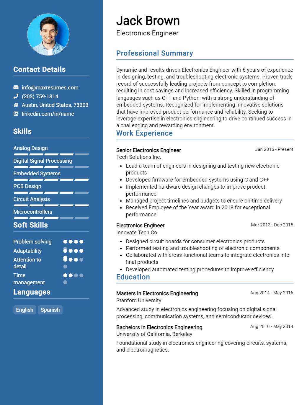 electronics-engineer-resume-sample