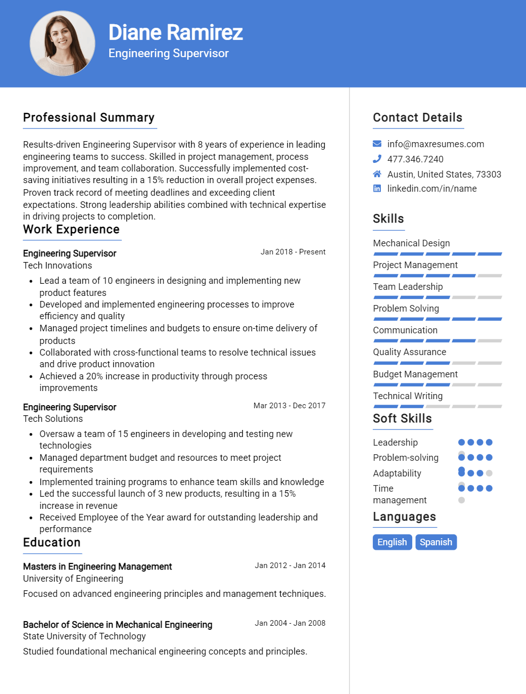 supervisor-resume-sample