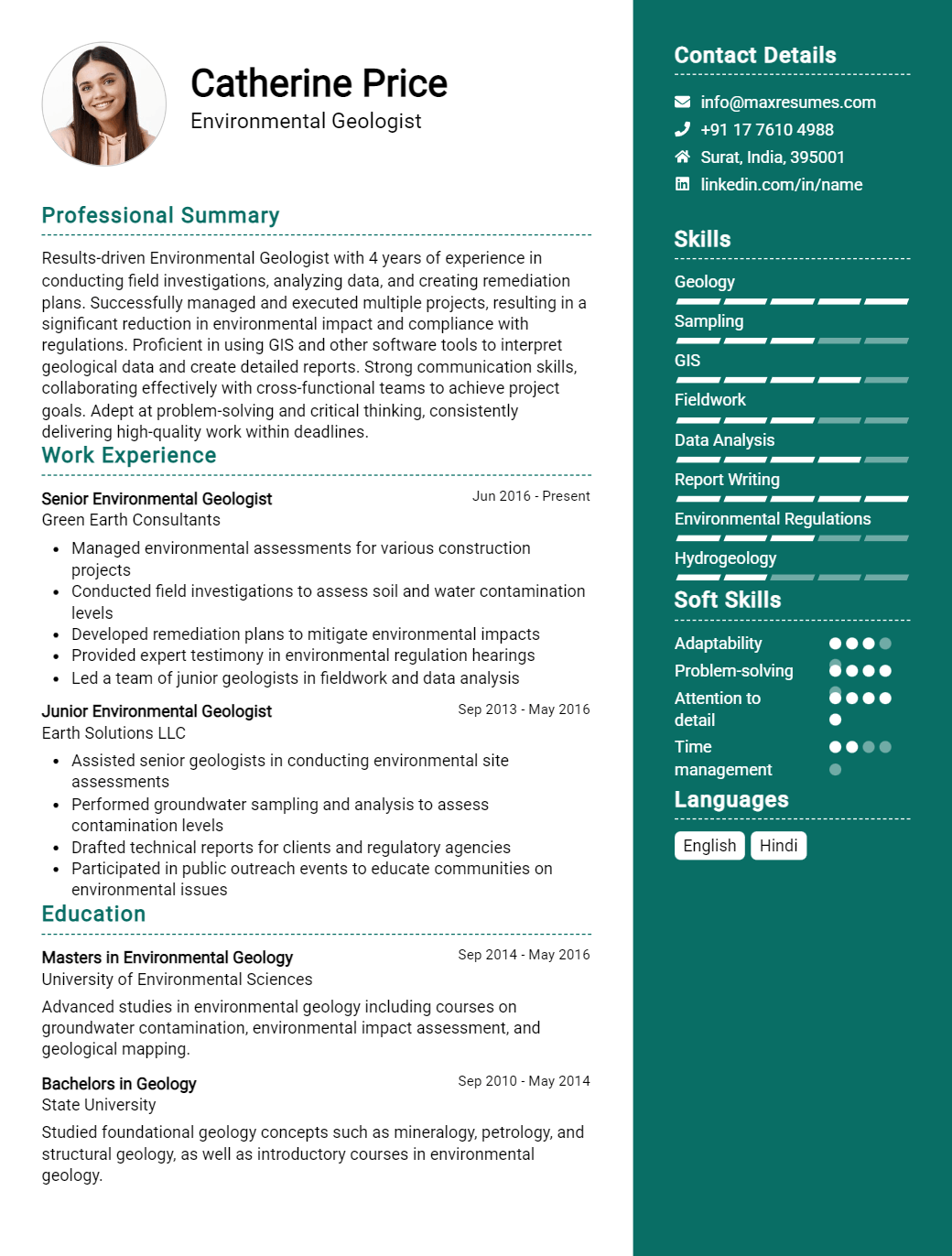 geologist-resume-sample