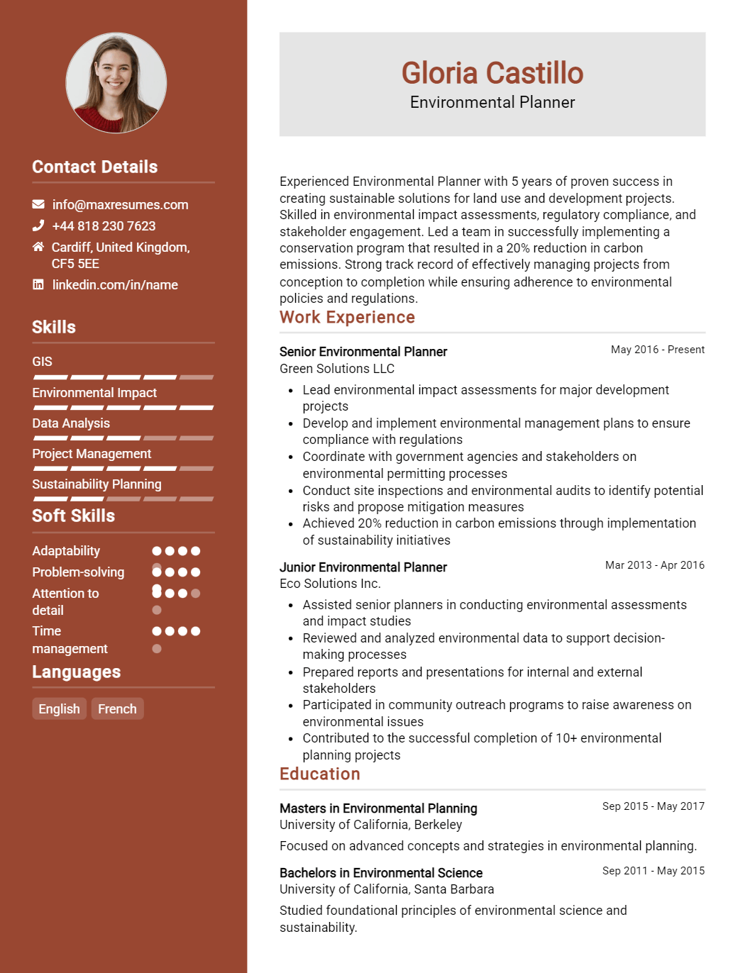 planner-resume-sample