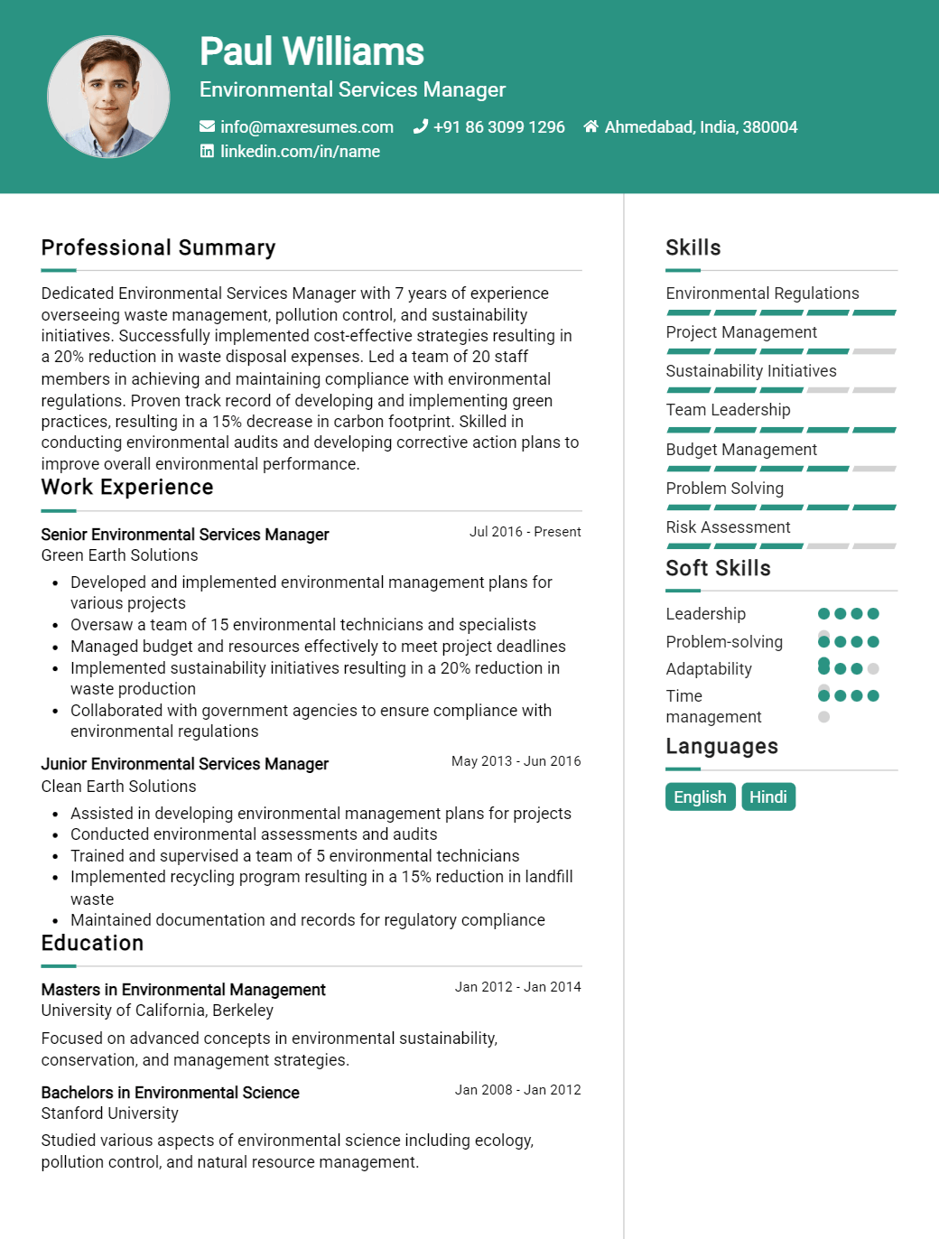 services-manager-resume-sample