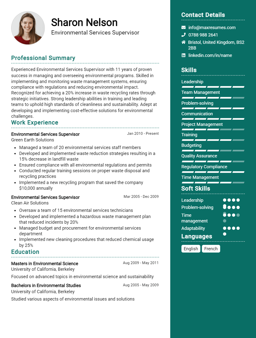 services-supervisor-resume-sample