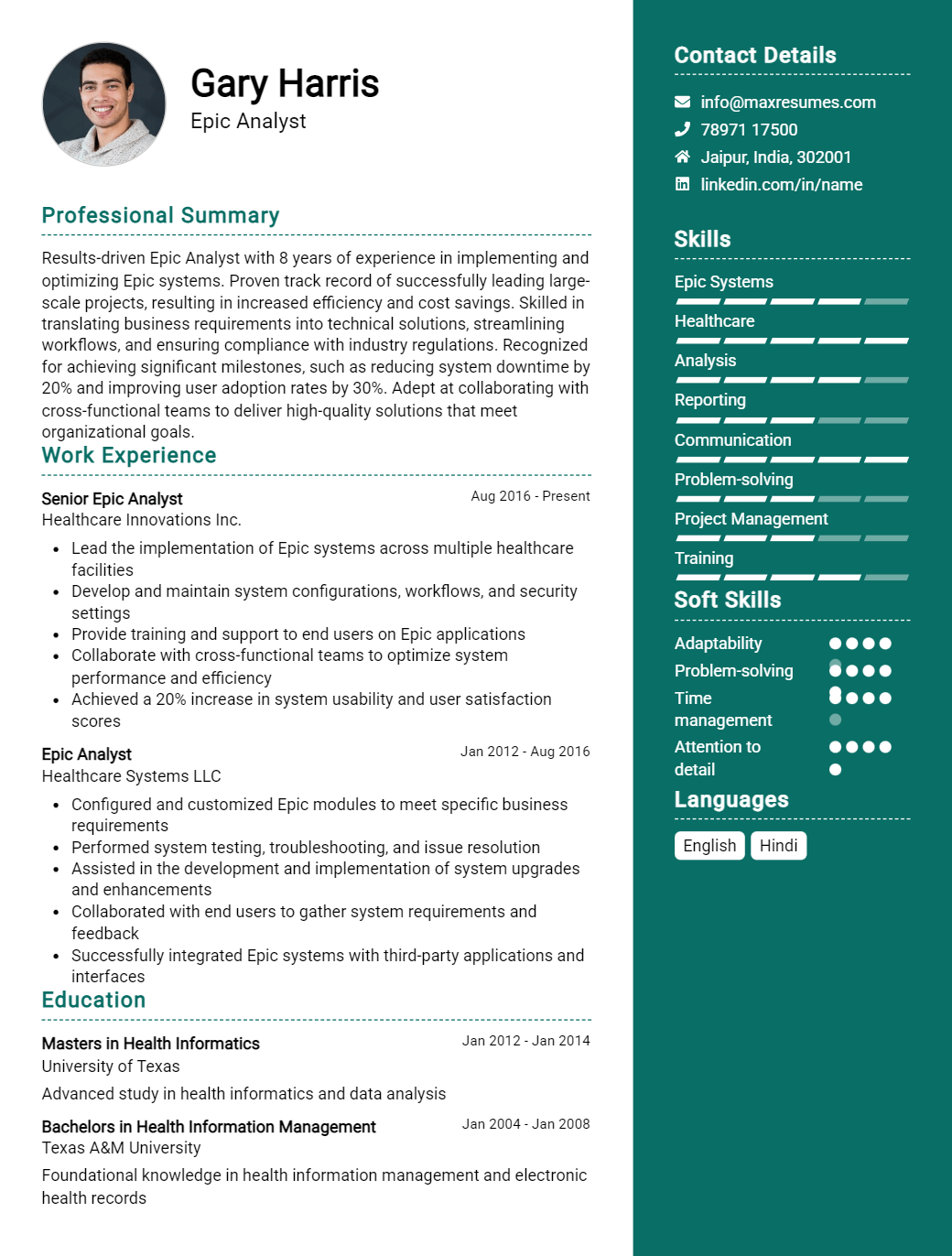 epic-analyst-resume-sample