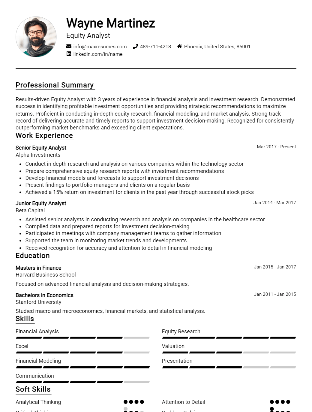 equity-analyst-resume-sample