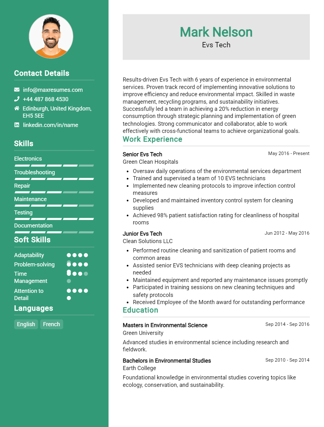 evs-tech-resume-sample