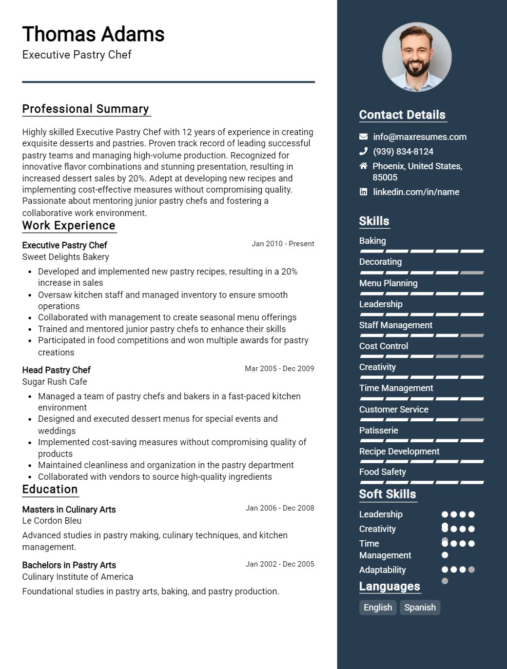 executive-pastry-chef-resume-sample