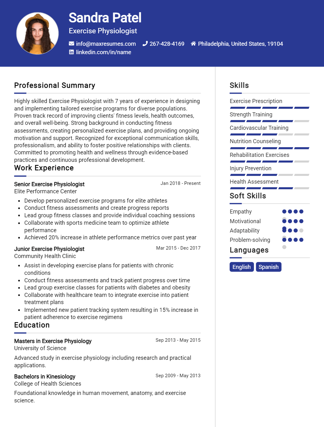exercise-physiologist-resume-sample