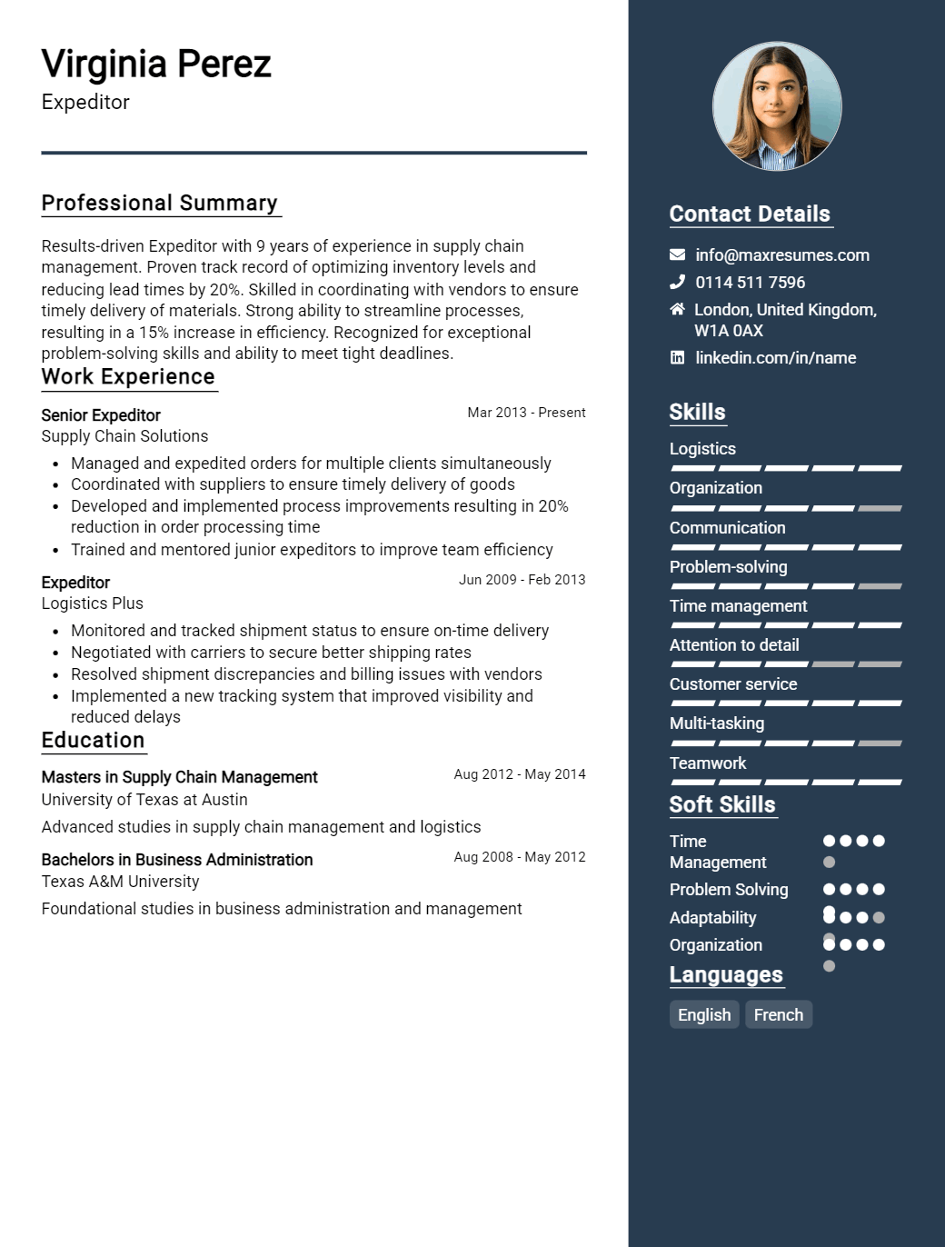 expeditor-resume-sample