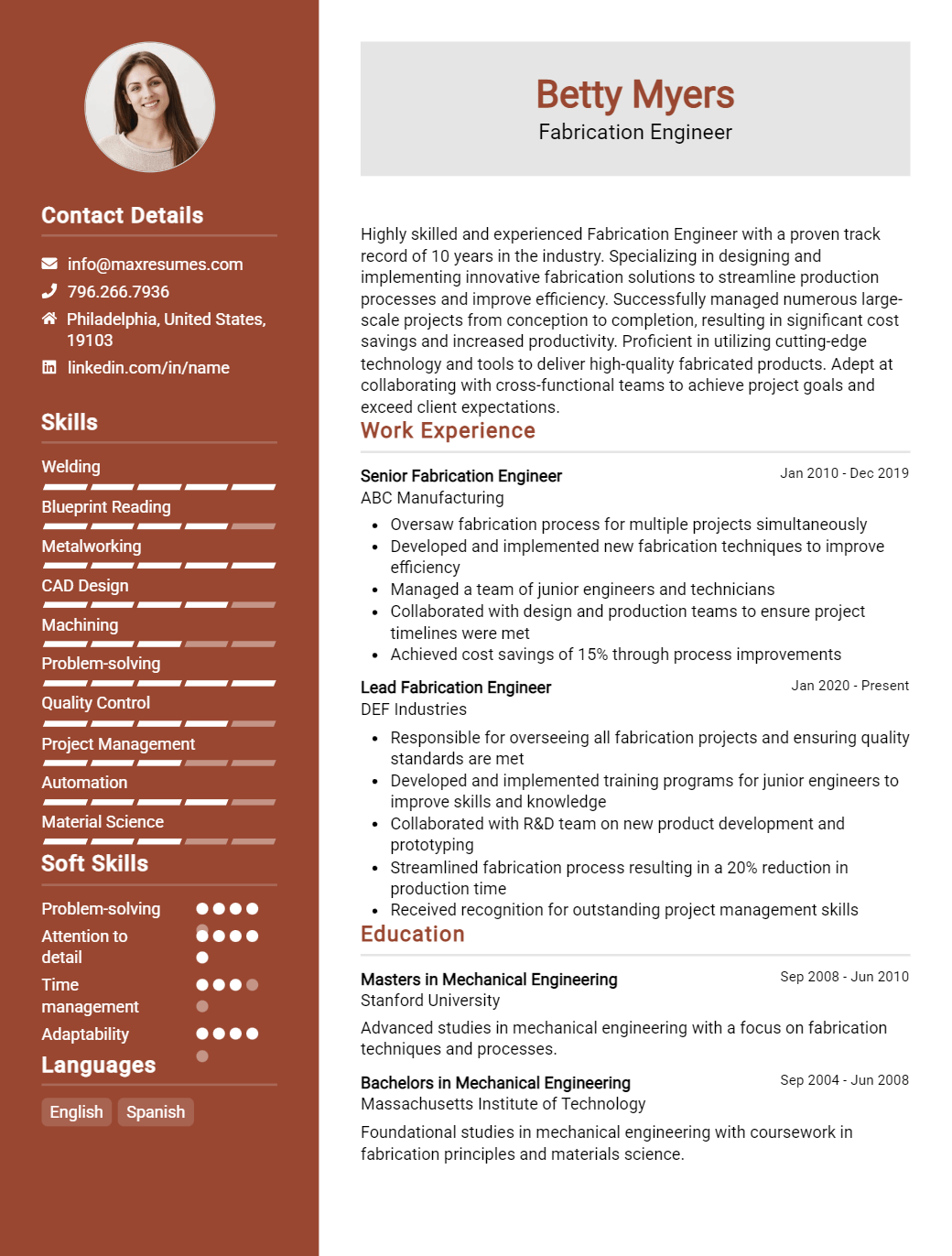 fabrication-engineer-resume-sample
