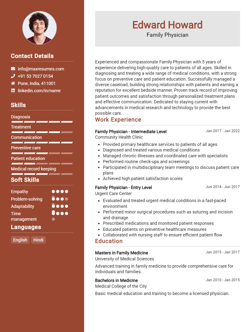 family-physician-resume-sample