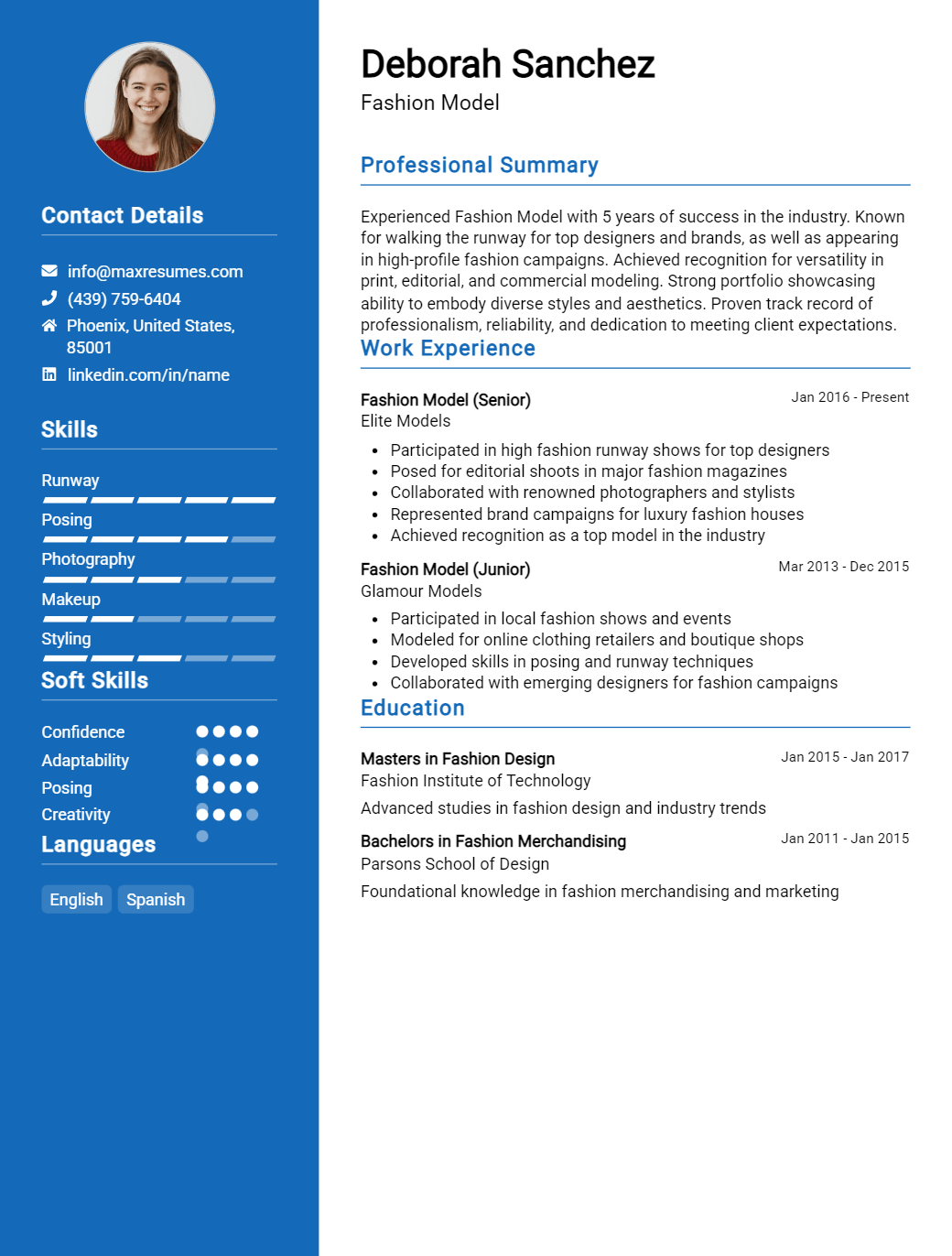 model-resume-sample