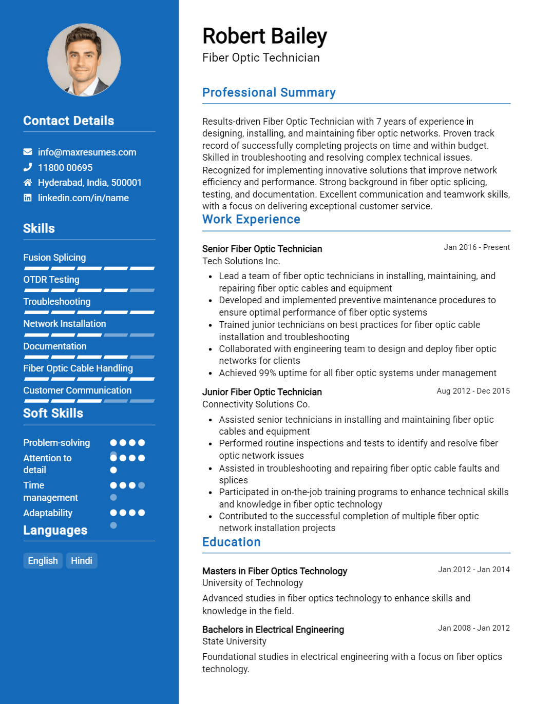 fiber-optic-technician-resume-sample