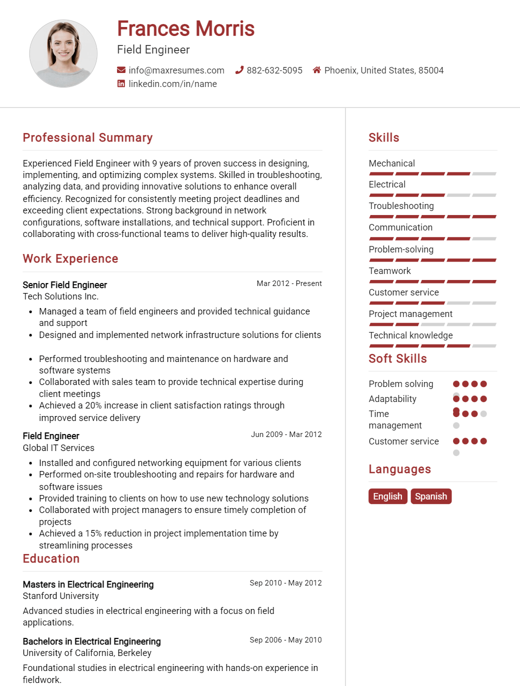 field-engineer-resume-sample