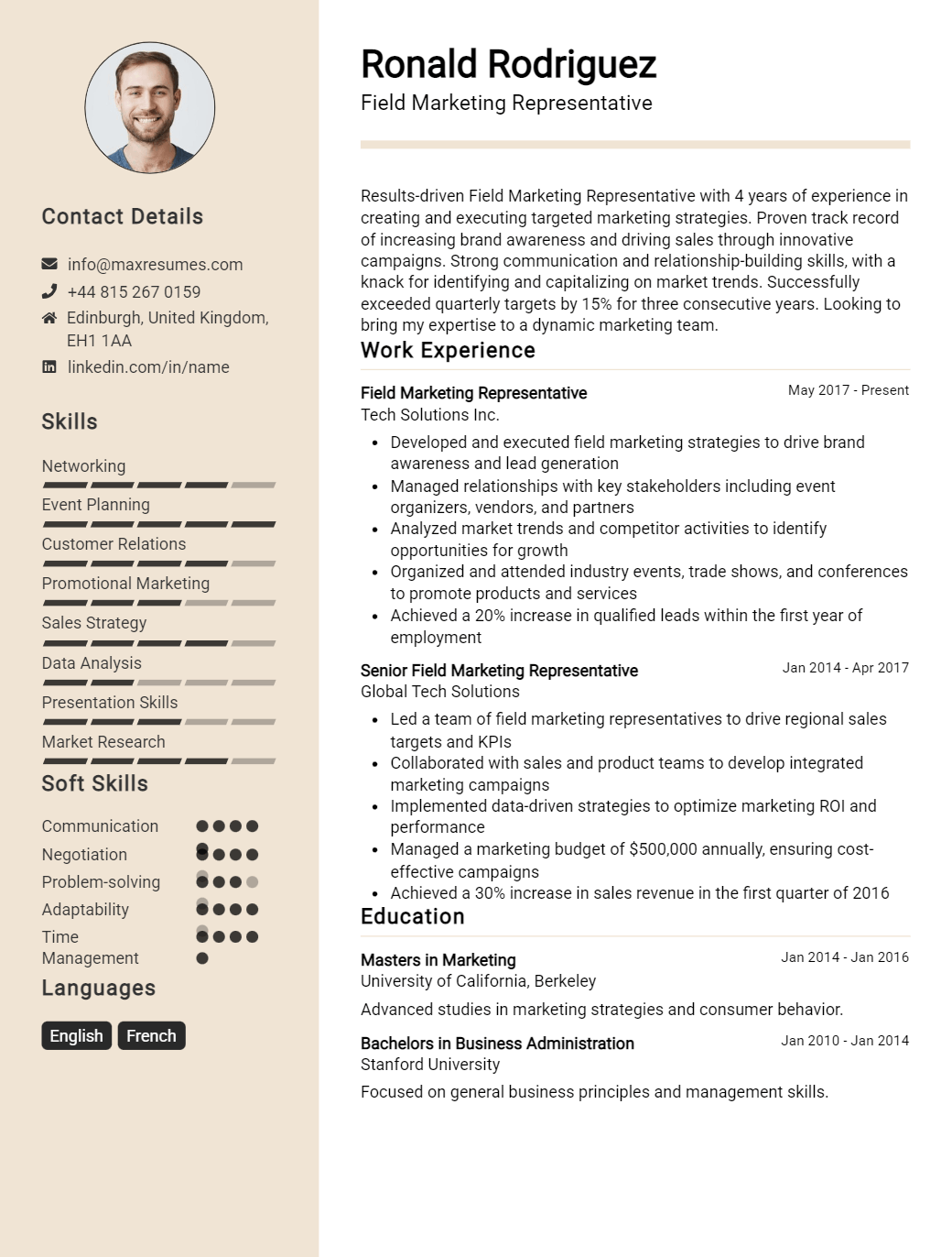 field-marketing-representative-resume-sample