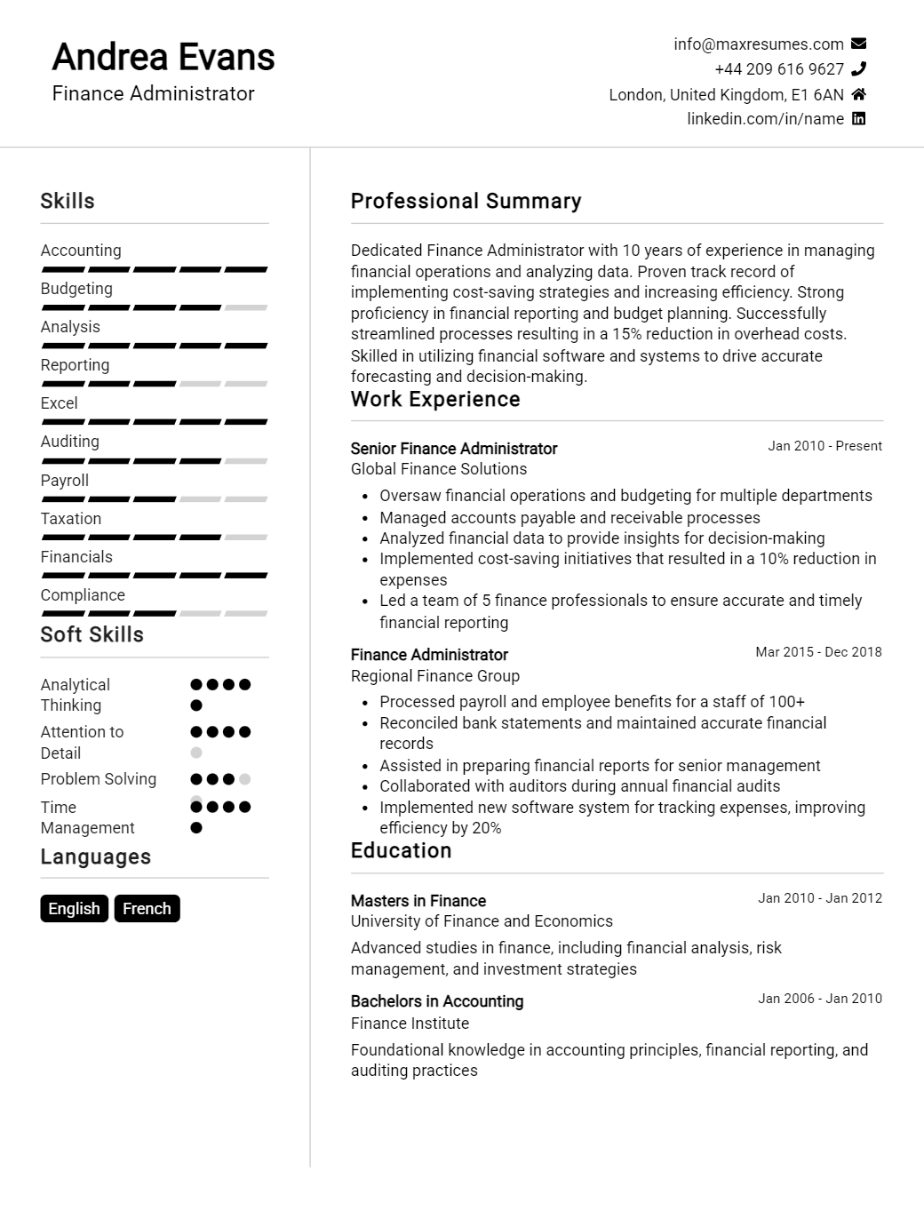 administrator-resume-sample