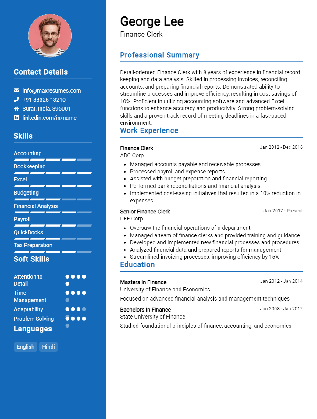 clerk-resume-sample