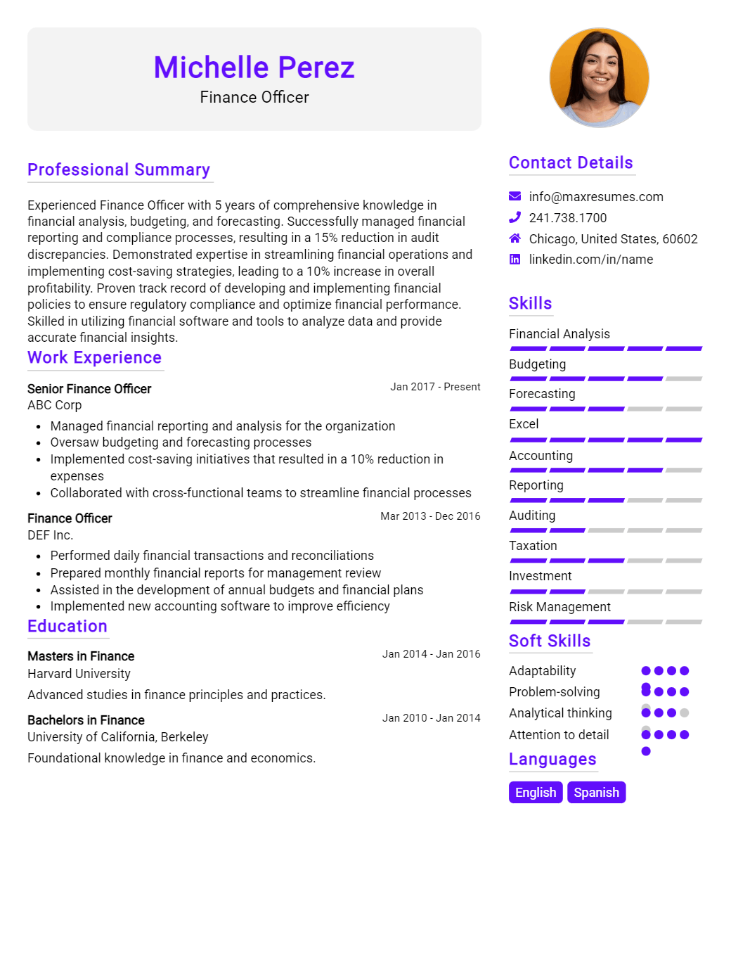 officer-resume-sample