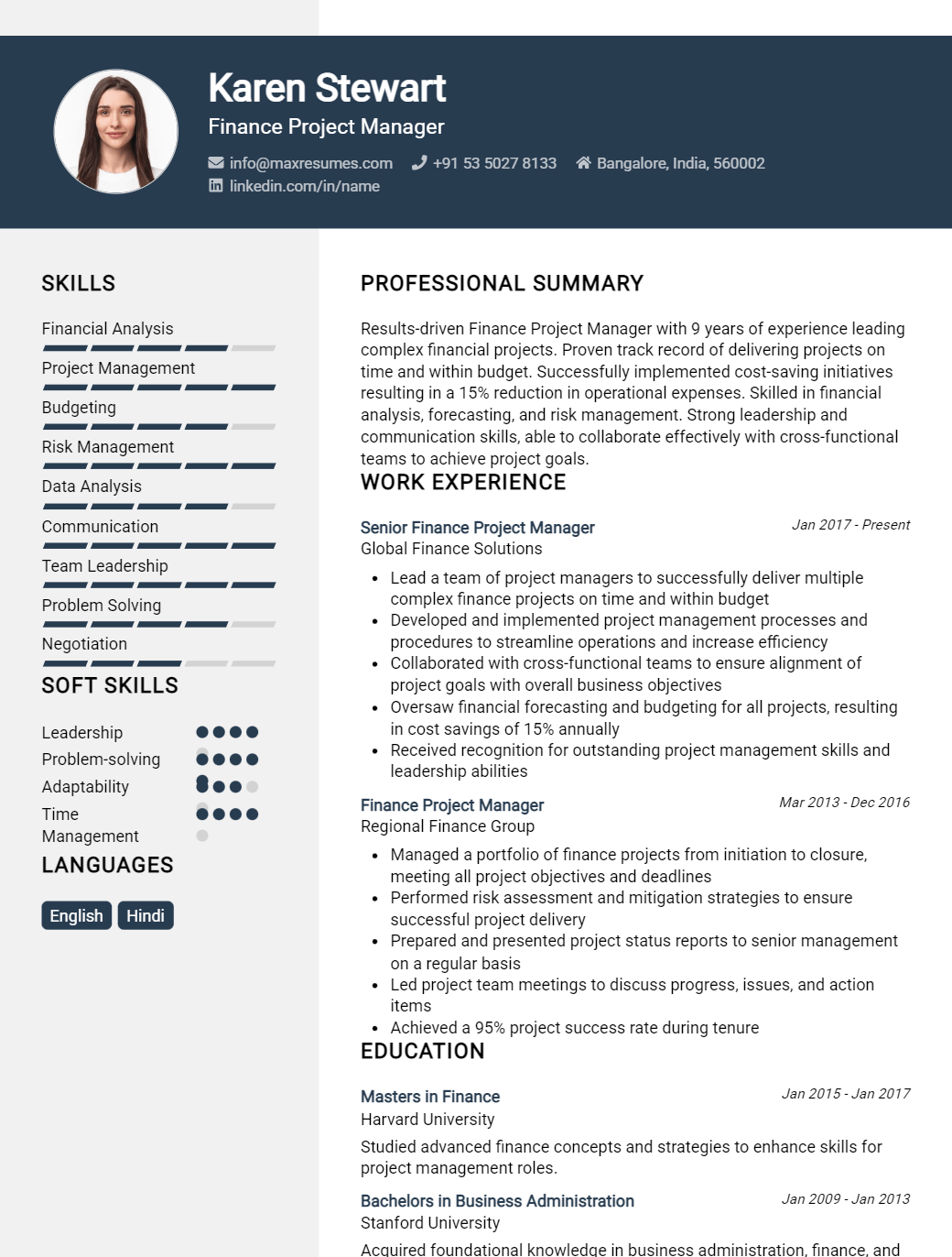 project-manager-resume-sample