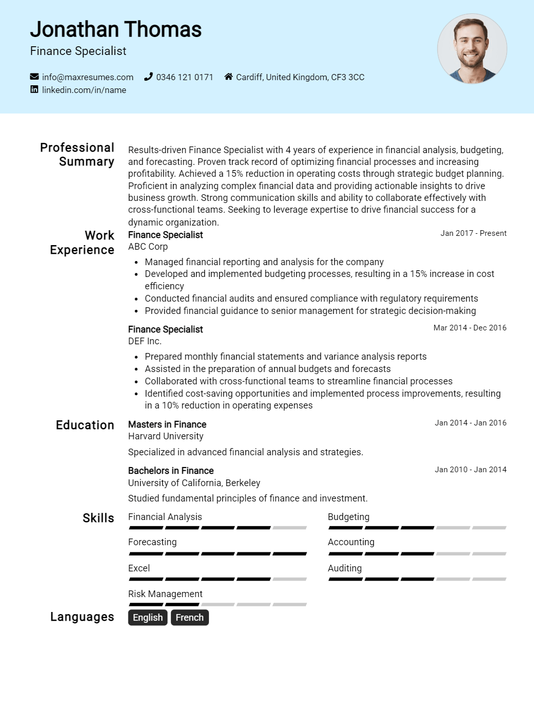 specialist-resume-sample