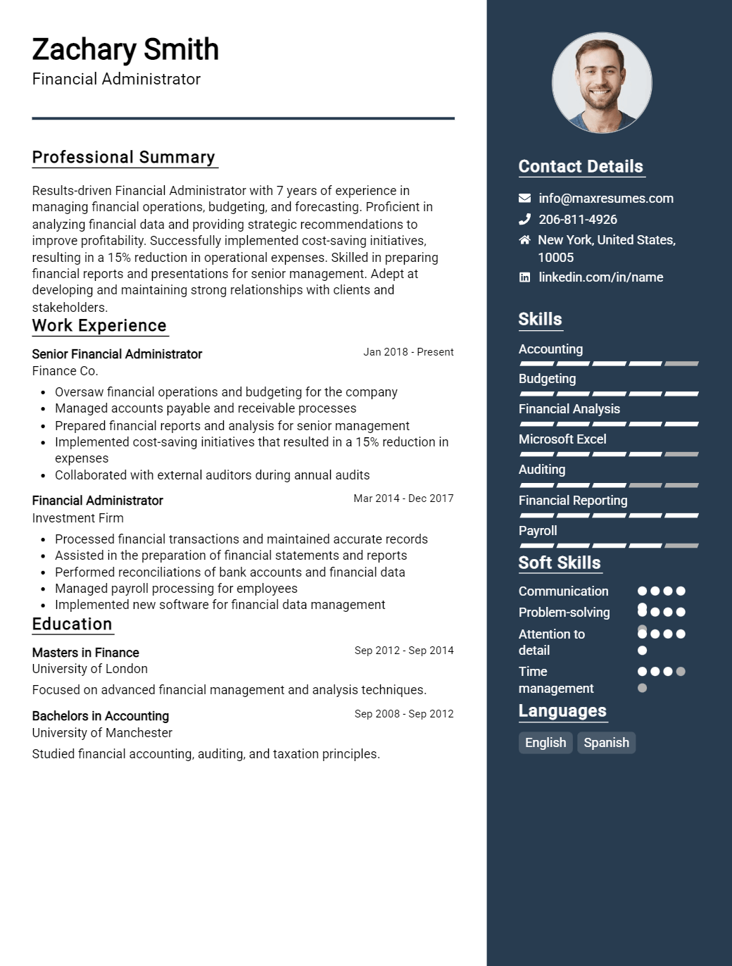 financial-administrator-resume-sample