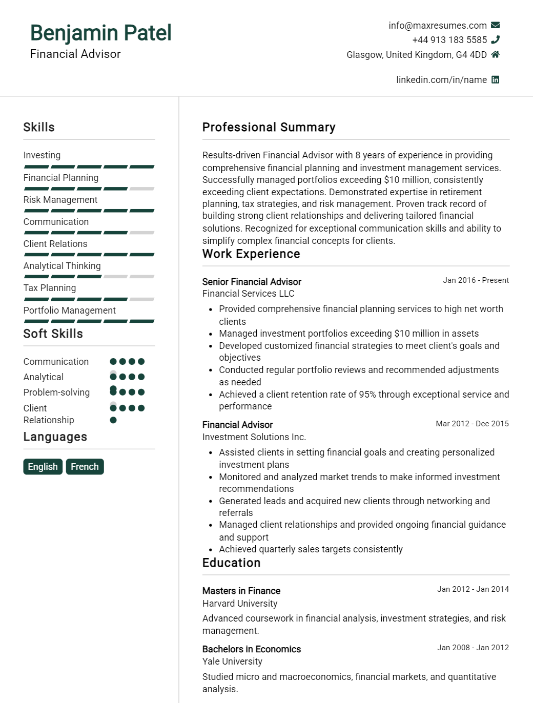 financial-advisor-resume-sample