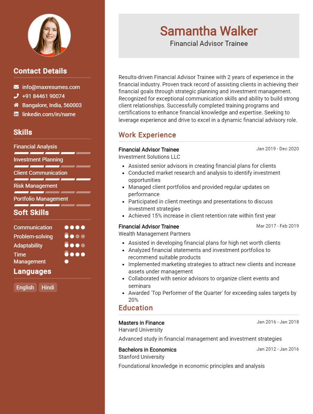 financial-advisor-trainee-resume-sample