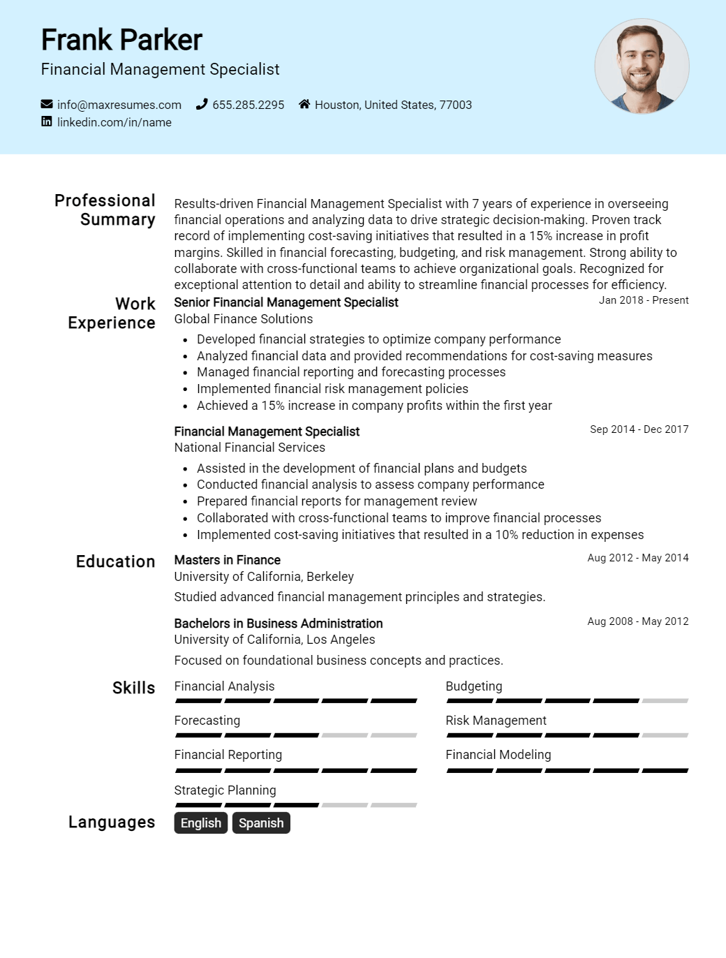 financial-management-specialist-resume-sample
