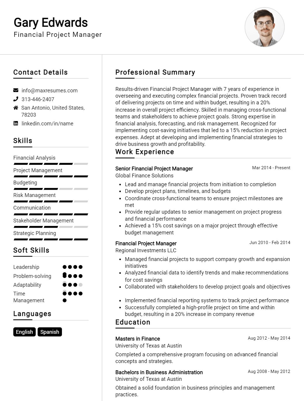 financial-project-manager-resume-sample