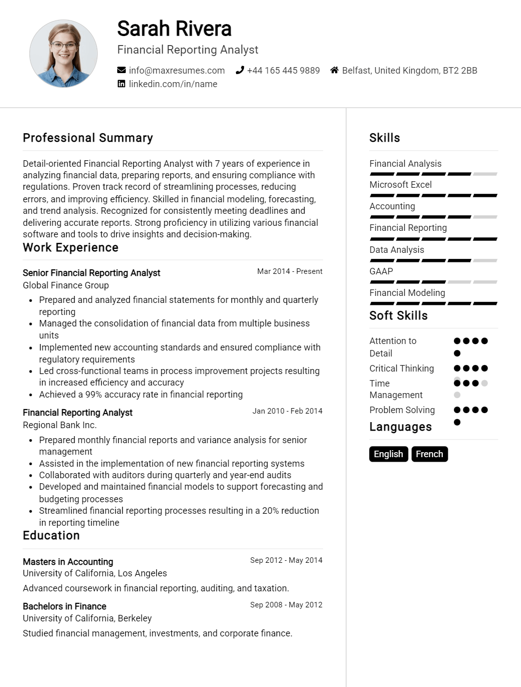 financial-reporting-analyst-resume-sample