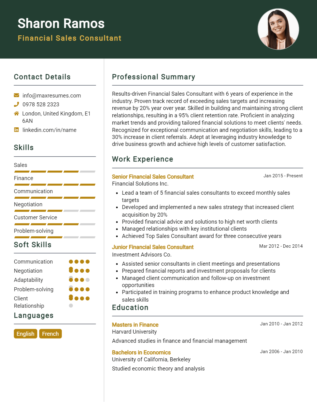 financial-sales-consultant-resume-sample