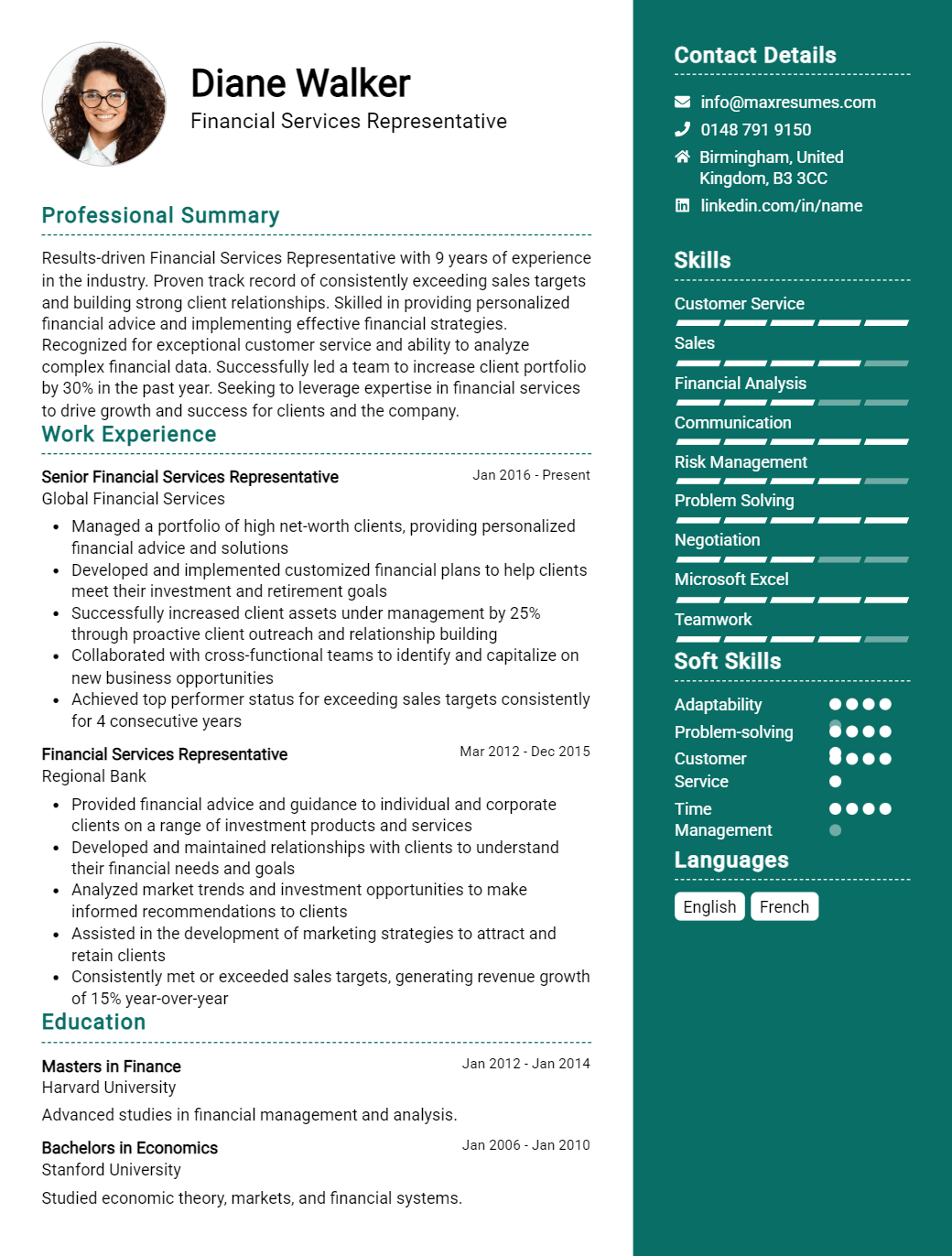 financial-services-representative-resume-sample