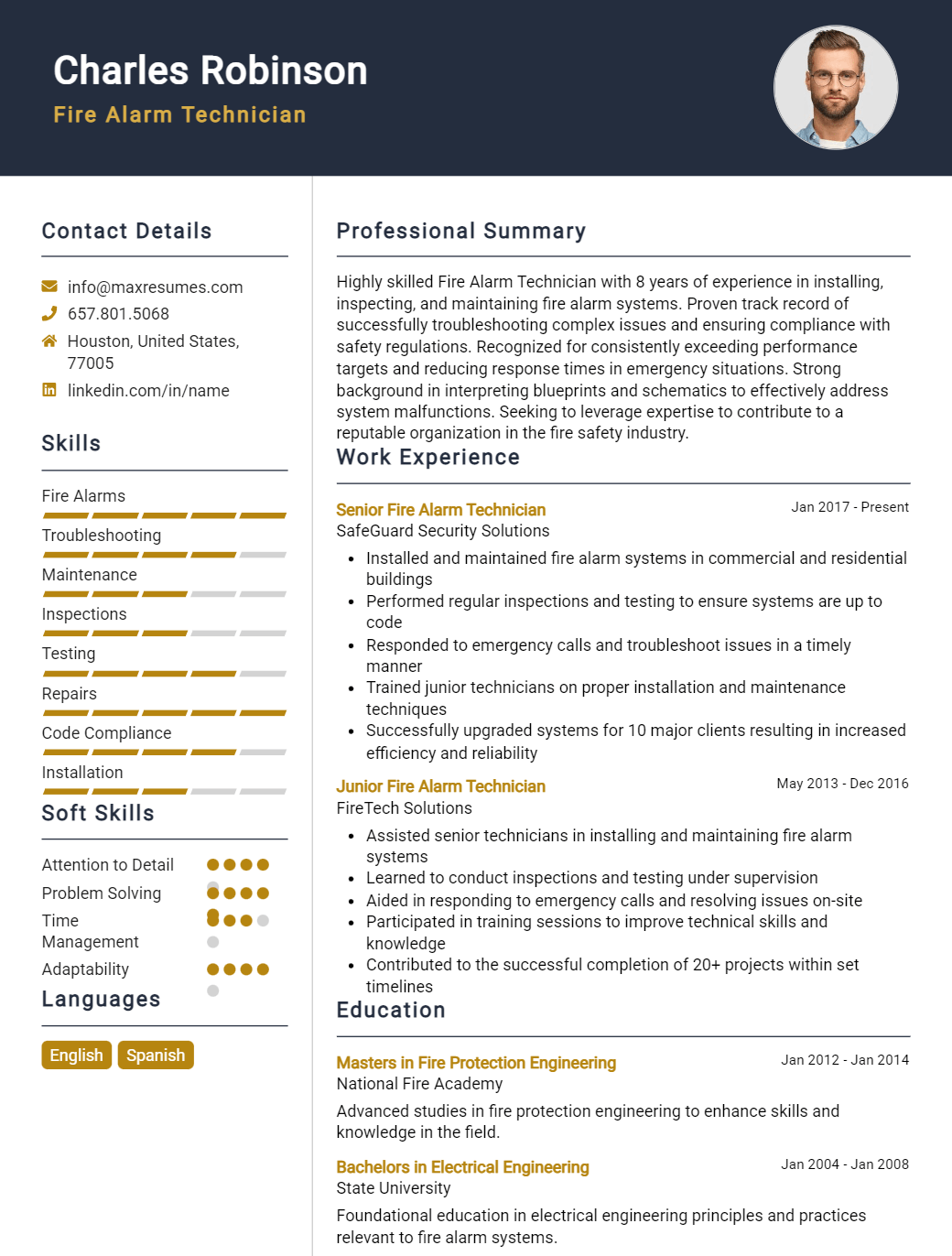 fire-alarm-technician-resume-sample