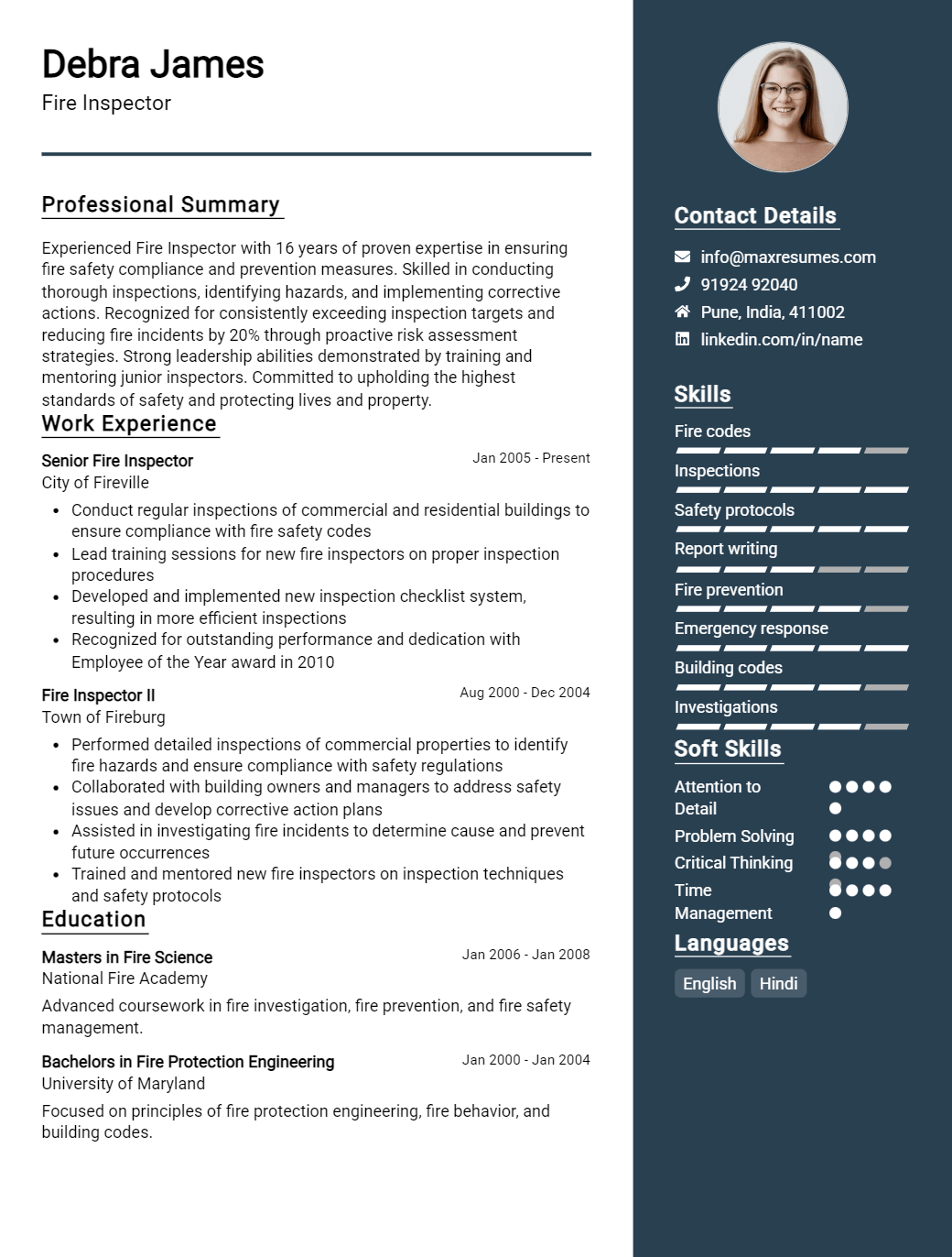 fire-inspector-resume-sample