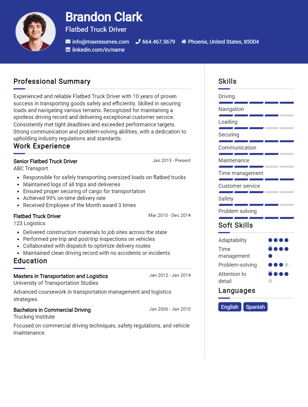 flatbed-truck-driver-resume-sample