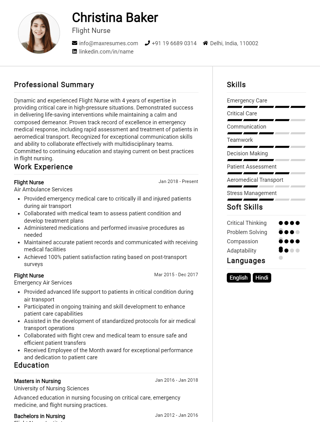flight-nurse-resume-sample