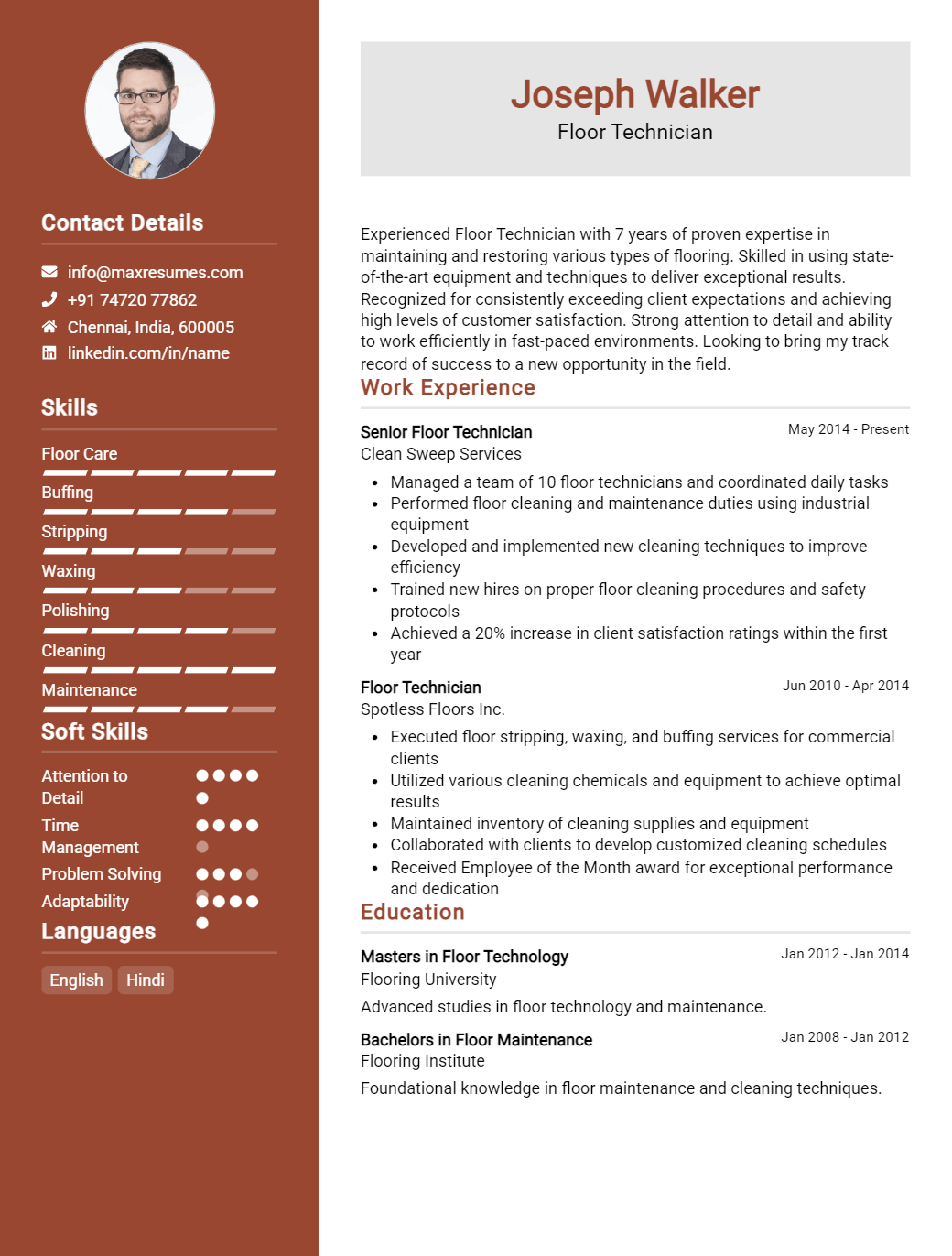 floor-technician-resume-sample